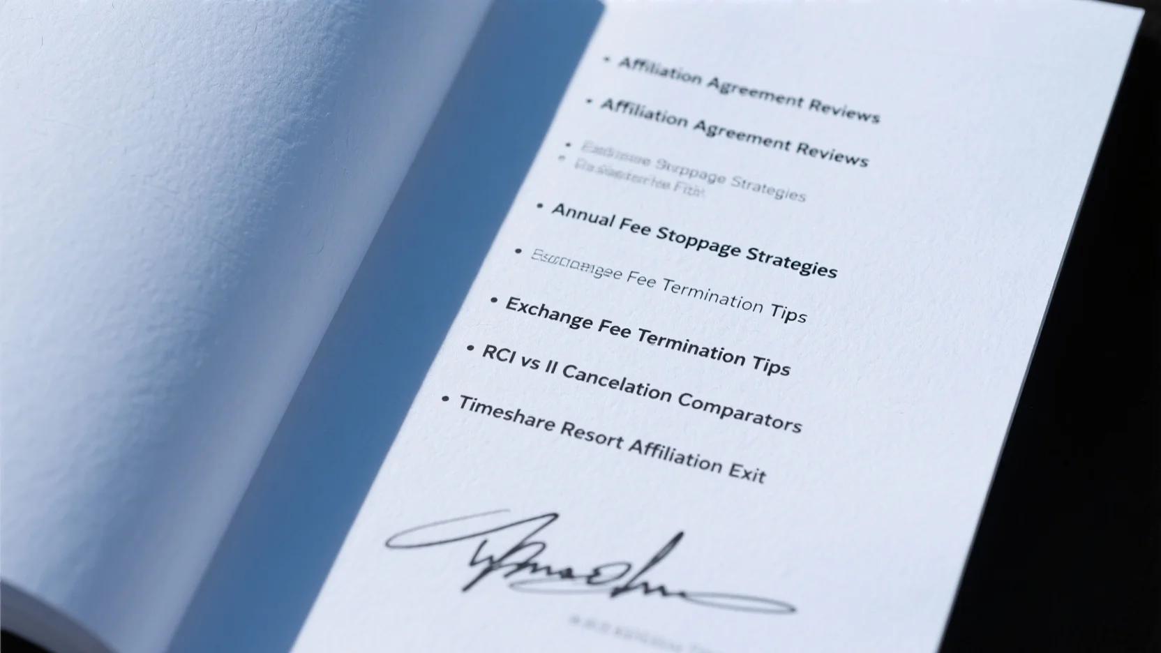 Comprehensive Guide: Timeshare Resort Affiliation Exit, RCI vs II Cancellation, Fee Termination & Agreement Reviews